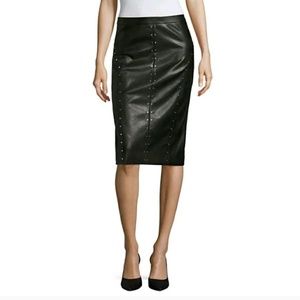 Worthington Faux Leather Studded Pencil Skirt 12